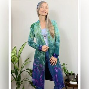 Seascape Ice Dye Long Cardigan by Alyson Renee